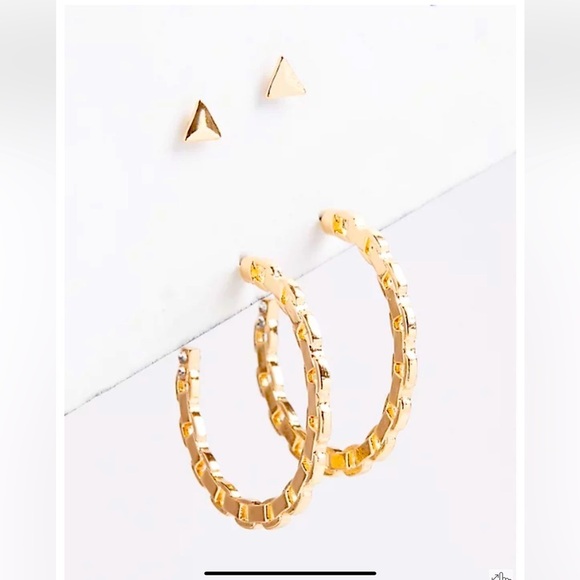 torrid Jewelry - 💜3/$30 Double Piercing Gold set of stud and Chain Hoop
